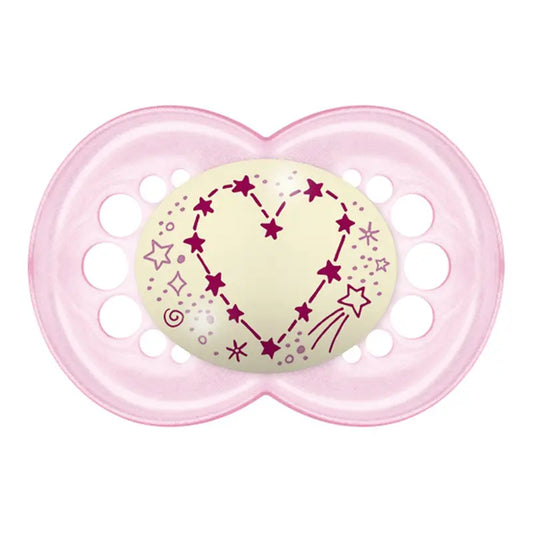 Mam Sucette Original Night 6+ Silicone Pink, 2 unités