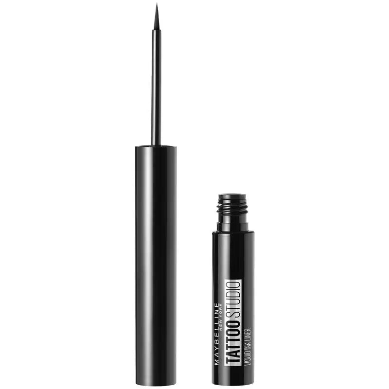 Maybelline New York Tattoo Liner Eyeliner semi-permanent avec pinceau Teinte 710 Inked Black, Noir