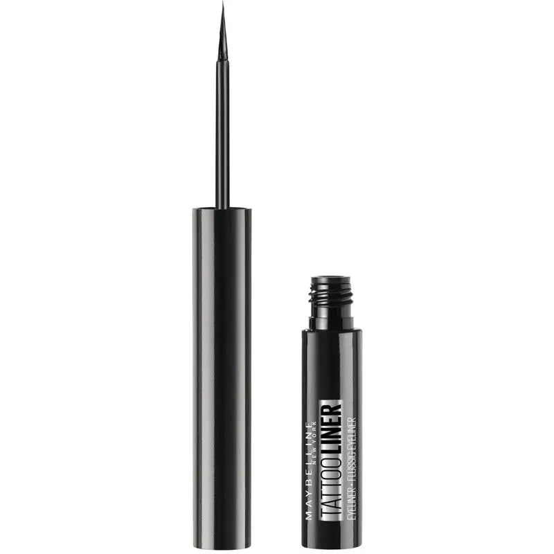 Maybelline New York Tattoo Liner Eyeliner semi-permanent avec pinceau Teinte 710 Inked Black, Noir