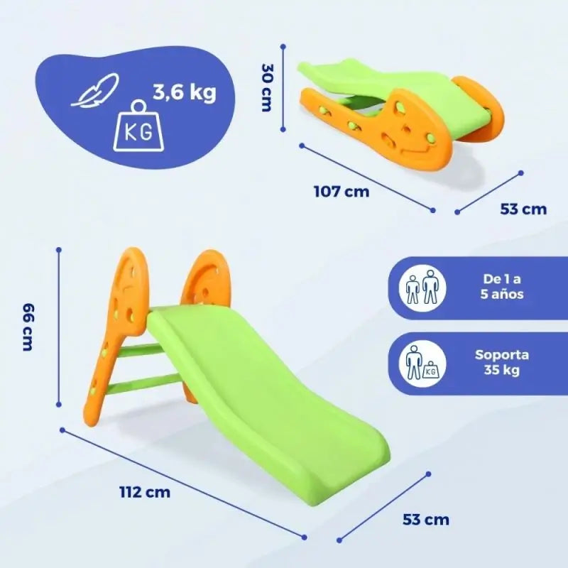 Mobiclinic Toboggan pliable pour enfants Dino XL Vert