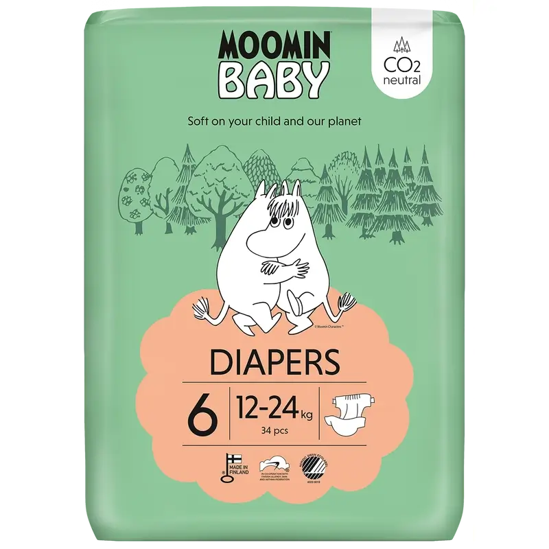Couches pour bébés Moomin Taille 6, 34 unités