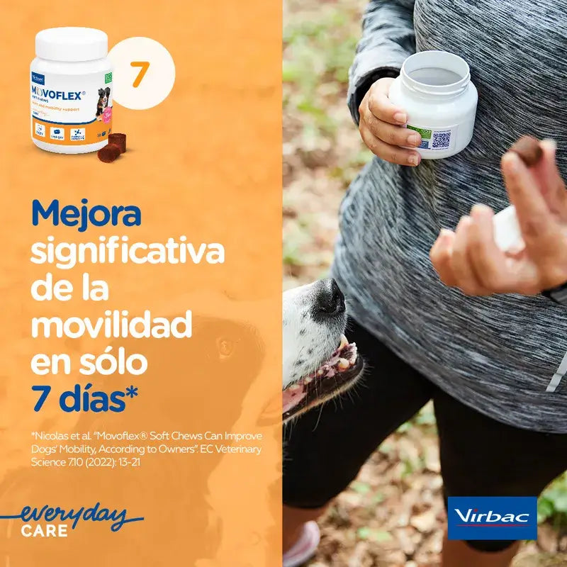 Movoflex Chondroprotecteur Petits Chiens Jusqu'à 15Kg, 30 Comprimés