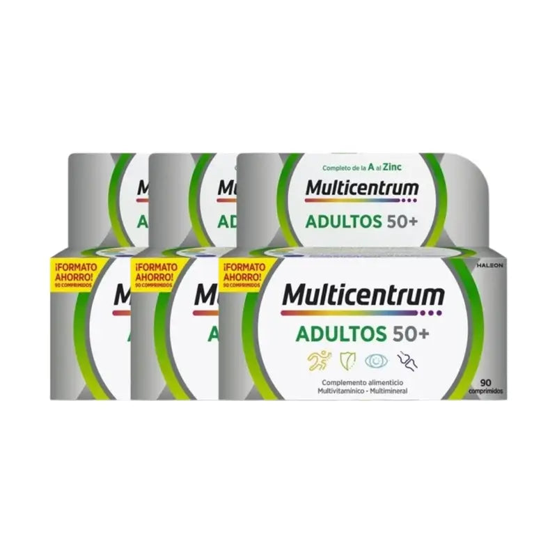 Multicentrum Adults 50+ Multivitamin Food Supplement For Adults 50+ Pack 3 x 90 Comprimés