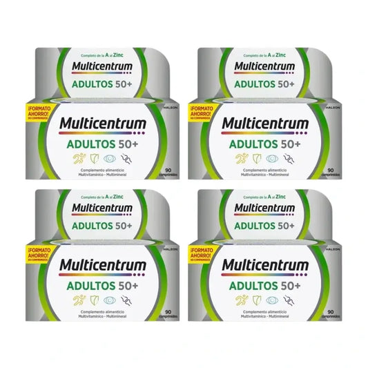 Multicentrum Adults 50+ Multivitamin Food Supplement For Adults 50+ Pack 4 x 90 Comprimés