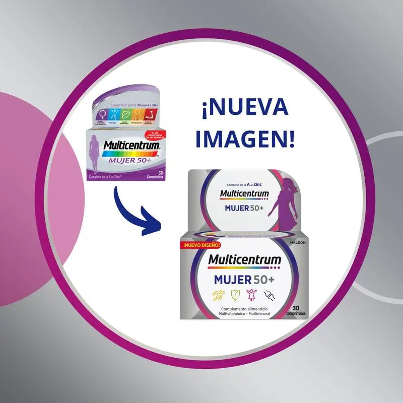 Multicentrum Women 50+ Complément alimentaire multivitaminé, 30 comprimés
