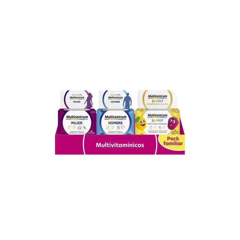 Multicentrum Multivitamin Family Pack pour femmes + hommes + juniors