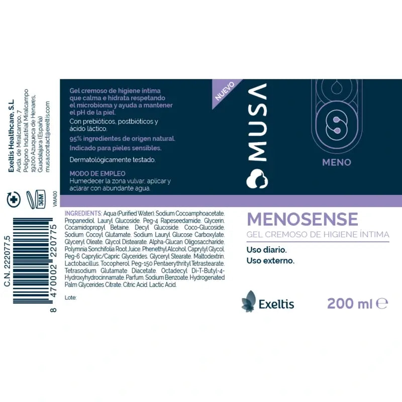 Gel d'hygiène intime Musa Menosense, 200 ml