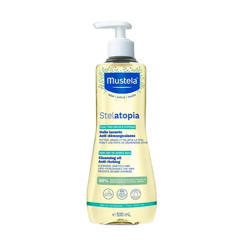 Mustela Stelatopia Huile pour le bain et la douche, 500 ml