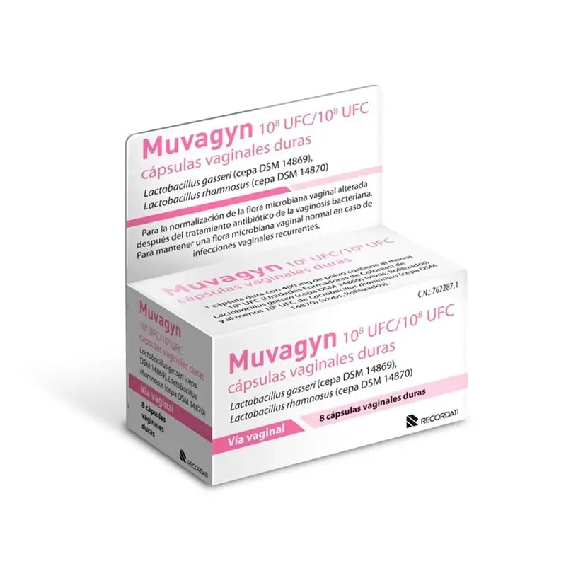 Muvagyn Capsules vaginales 10E8 cfu/ 10E8 cfu, 8 Caps.