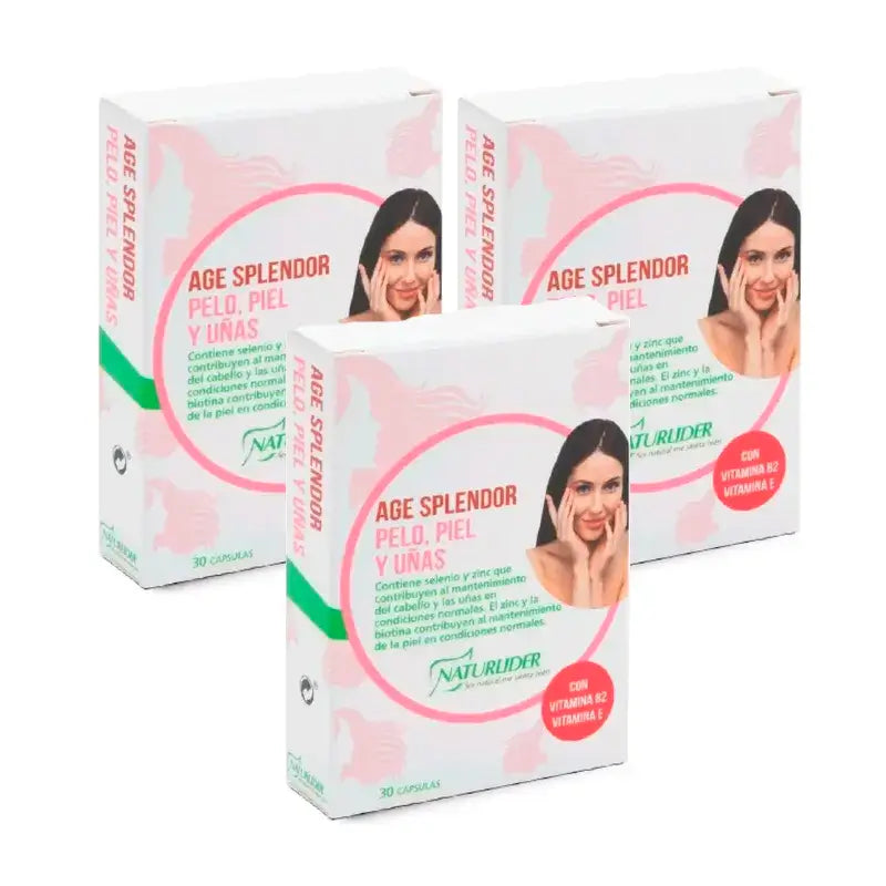 Naturlider Age Splendor Cheveux Peau Ongles, Lot de 3 x 30 capsules