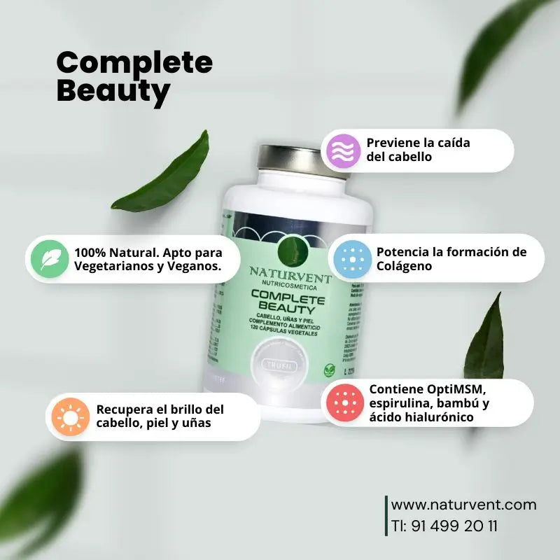 Naturvent Renforce les cheveux, la peau et les ongles. Beauté complète, 120 gélules