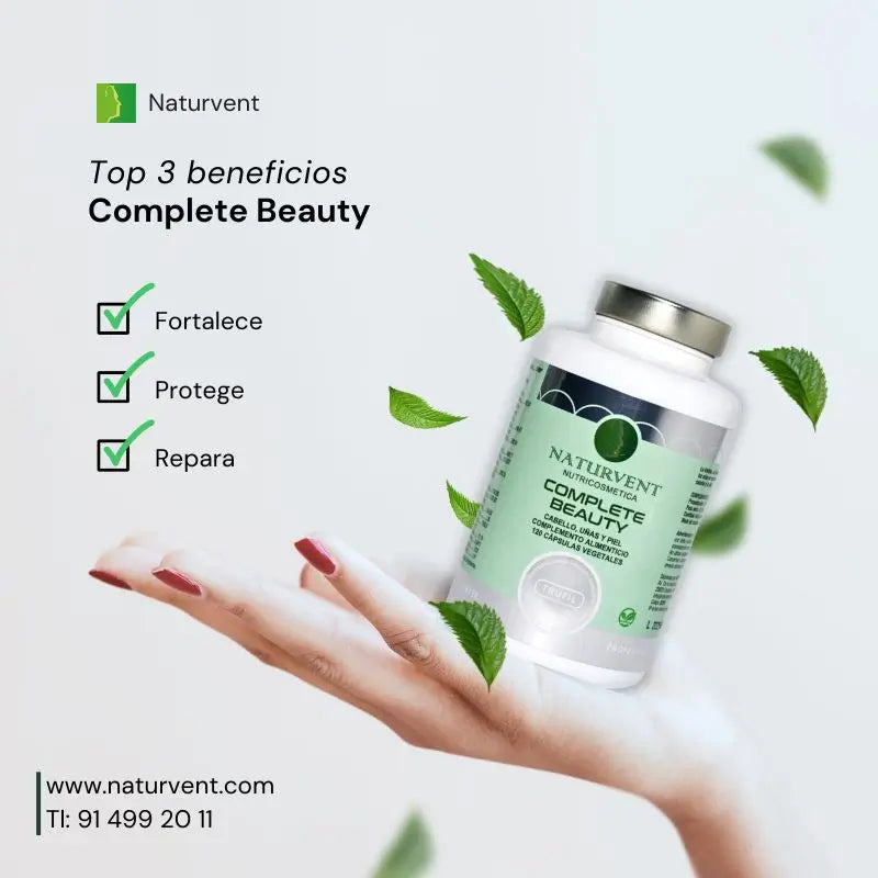 Naturvent Renforce les cheveux, la peau et les ongles. Beauté complète, 120 gélules