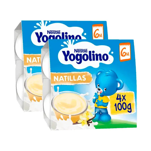 Nestlé Yogolino Crème dessert aromatisée à la vanille, paquet de 2, 4X100g