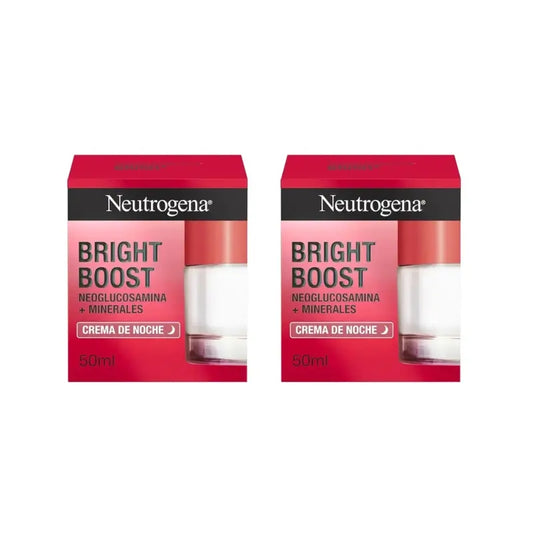 Neutrogena Bright Boost Crème de Nuit Hydratante, 2X50 Ml