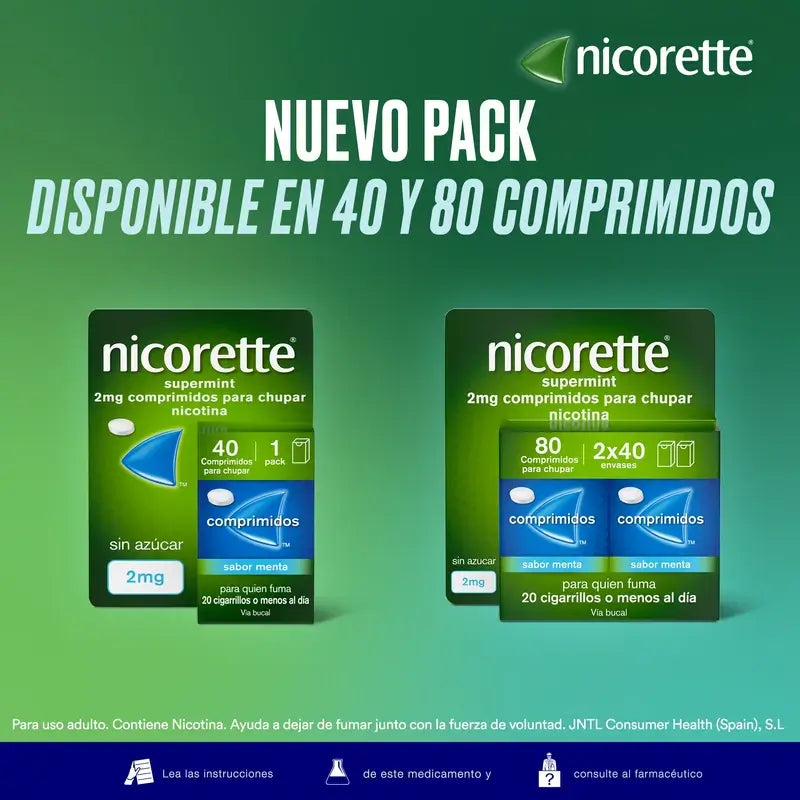 Nicorette® Supermint 2 mg, 40 comprimés