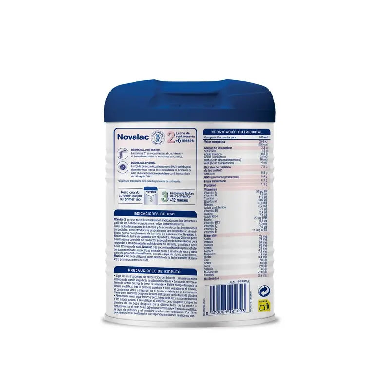 Novalac 2 Lait, paquet de 6X800 Gr.
