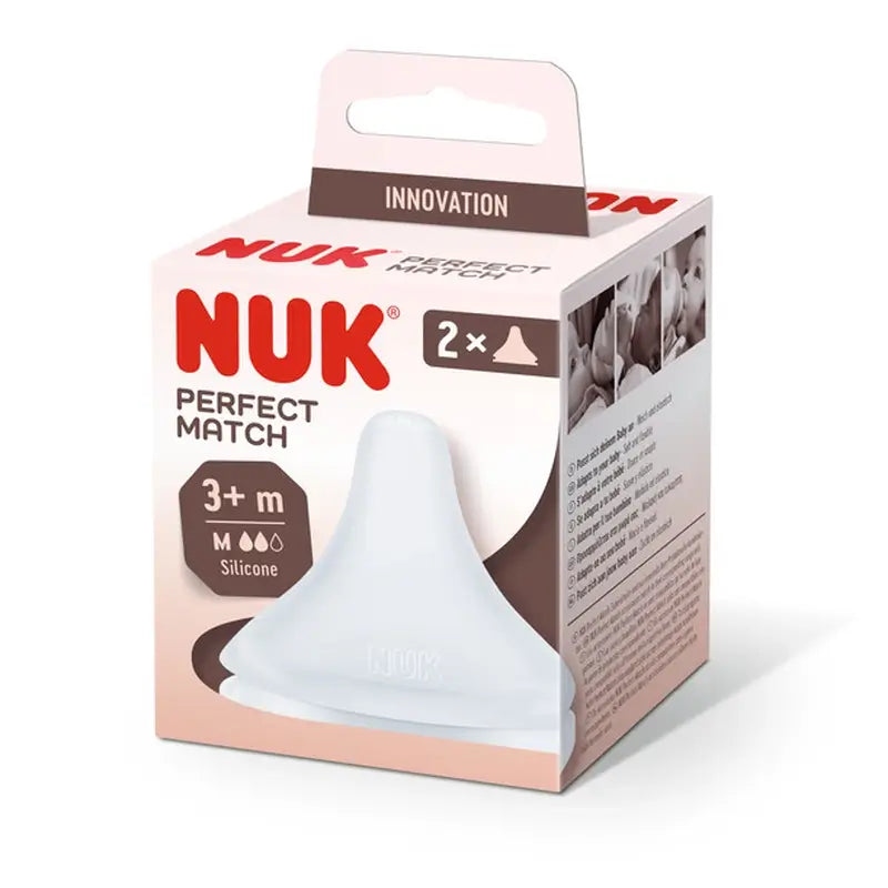 Nuk Nipple Perfect Match Tétine en silicone M 3M+ , 2 unités
