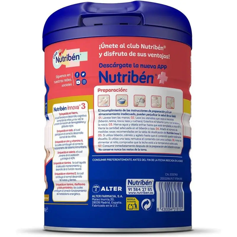 Nutribén Innova 3 Lait de croissance, 800g