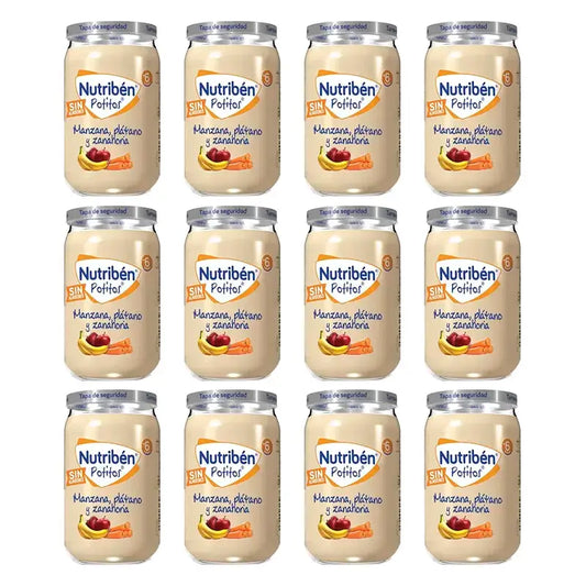 Nutriben Potito Pomme Banane & Carotte , 12 x 235 grammes