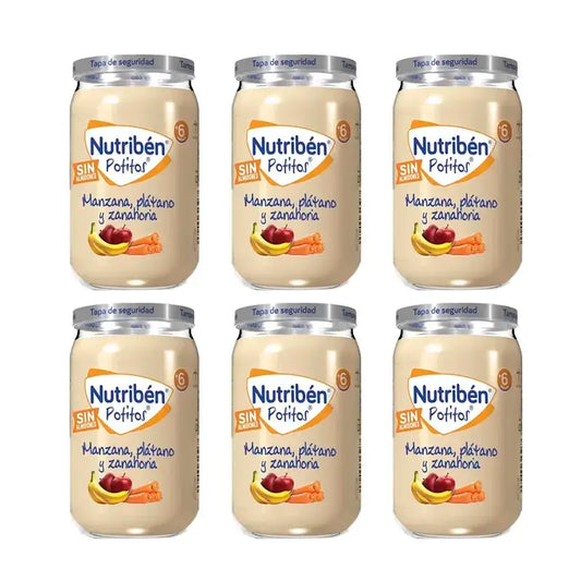 Nutriben Potito Pomme Banane & Carotte , 6 x 235 grammes