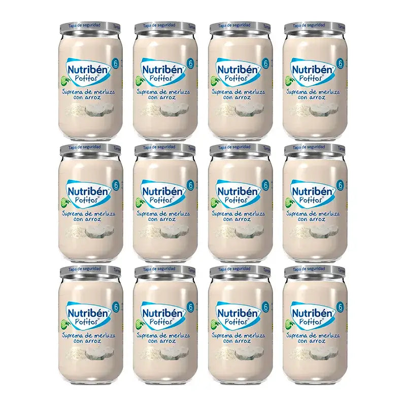 Nutriben Potito Supreme Merlu avec riz, 12 x 235 grammes