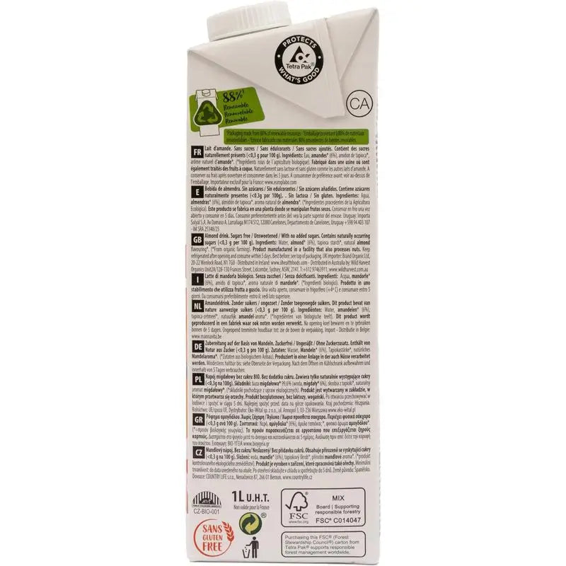 Nutriops Ecomil Amandes Calcium , 1 litre