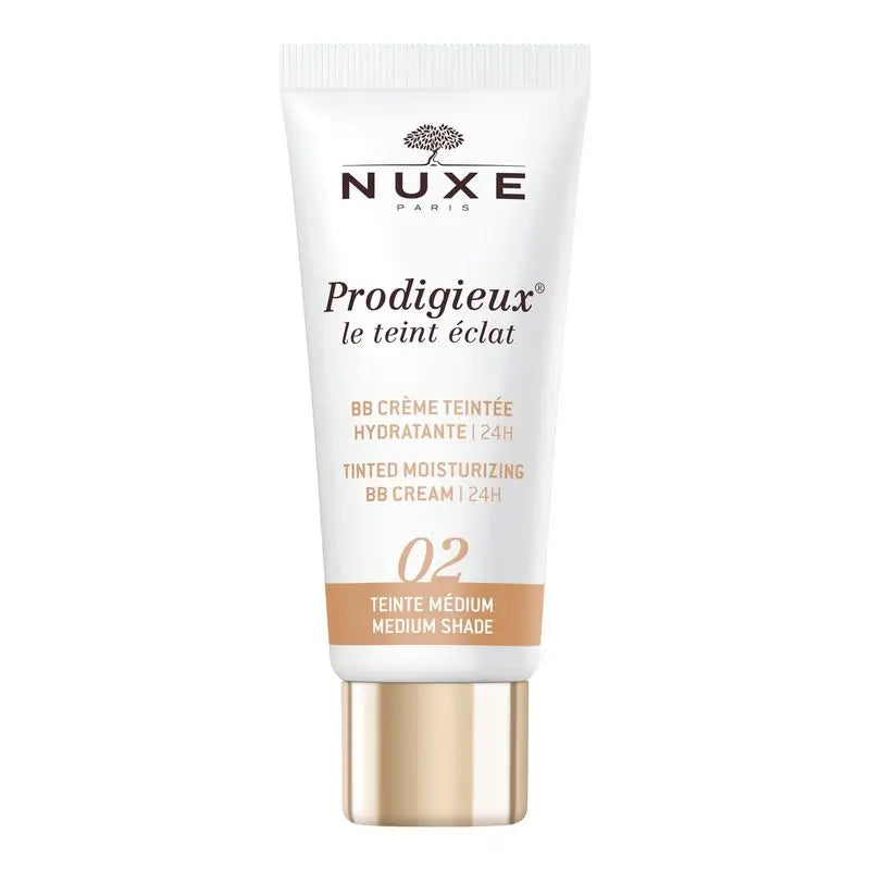 Nuxe Moisturising Bb Cream with Colour - 24H, Prodigieux® Le Teint Éclat 30Ml - Medium Tone