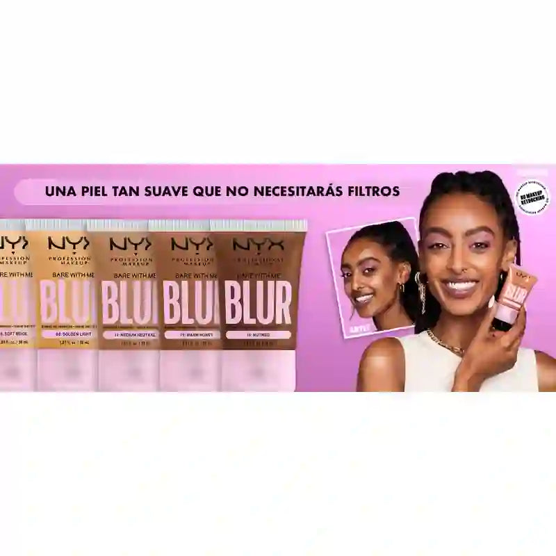 Nyx Bare With Me Blur Skin Tint, Fond de teint flou, fini mat, teinte 06 , 30 ml