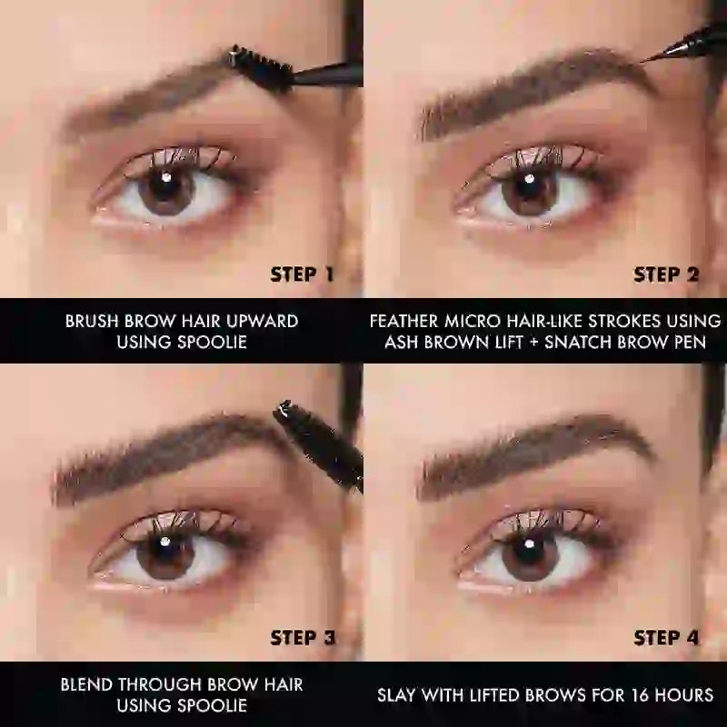 Nyx Brow Tint Pen Lift&Snatch ! Brow Tint Pen, Long Lasting 16H, Vegan Formula, Shade Ash Brown , 1 ml