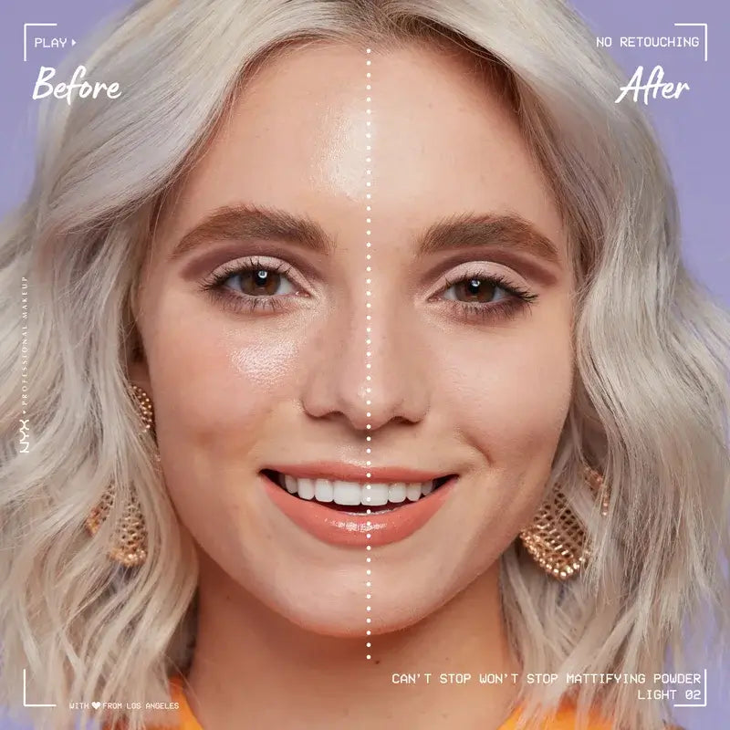 Nyx Professional Mattifying Powder Can'T Stop Won'T Stop Shade 02 Light , 6 gr