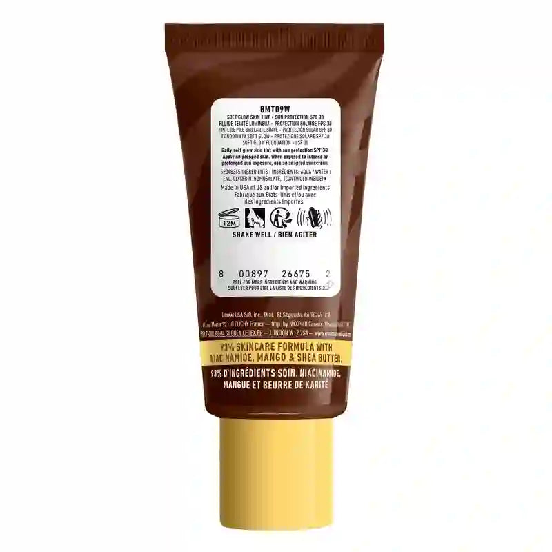 Nyx Skin Tint Buttermelt Glaze Soft Glow + Protection Spf/Fps 30 , 30 ml