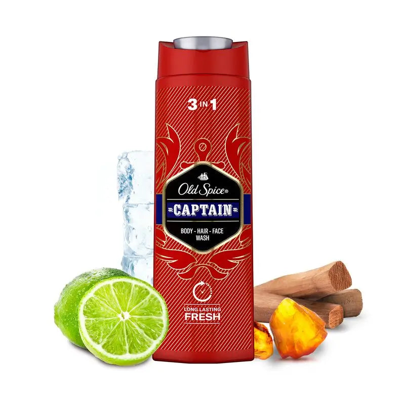 Old Spice Captain 2 In 1 Shampooing et Gel Douche 400Ml