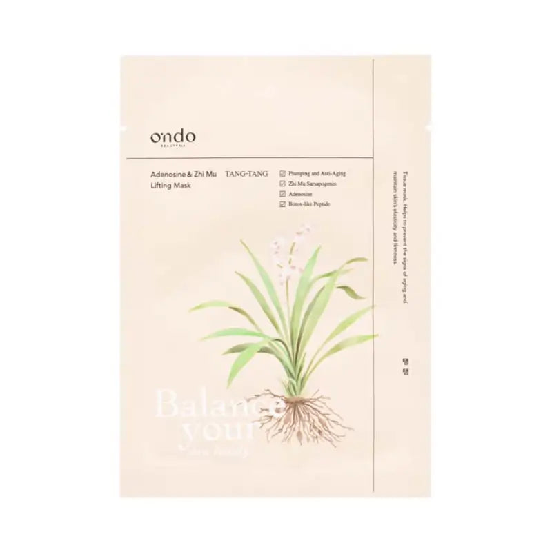 Ondo Beauty 36.5 Adenosine & Zhi Mu Lifting Tang-Tang Mask, 25 g