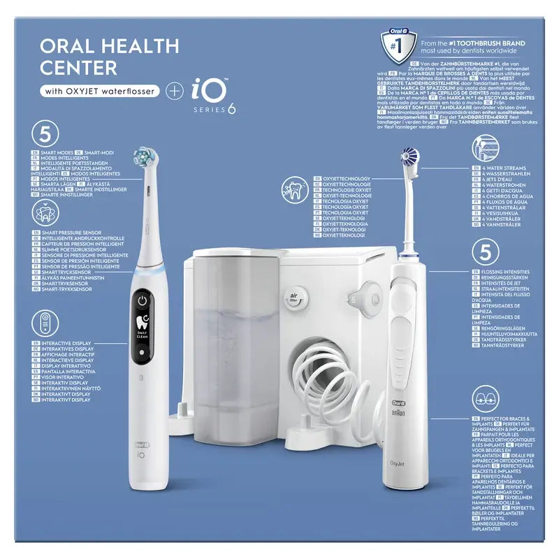 Centre dentaire Oral-B Braun avec irrigateur et brosse à dents électrique Oral-B Io6