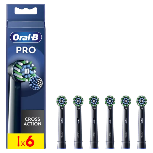 Oral-B Braun Braun Cross Action Recharge pour brosse à dents rechargeable Noir 6 pcs.