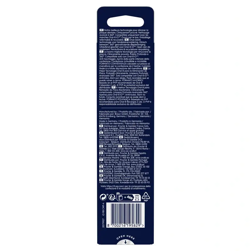 Tête de brosse de remplacement Oral-B iO Ultimate Clean, 4 pièces