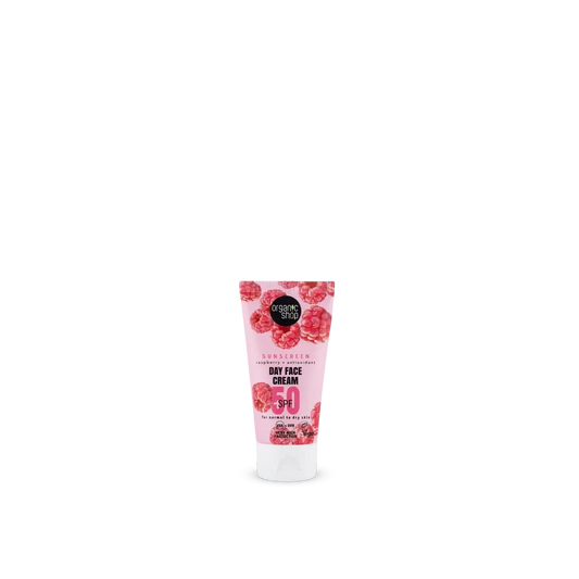 Organic Shop Framboise + Antioxydant Crème de Jour Solaire Visage Spf50, 50 Ml