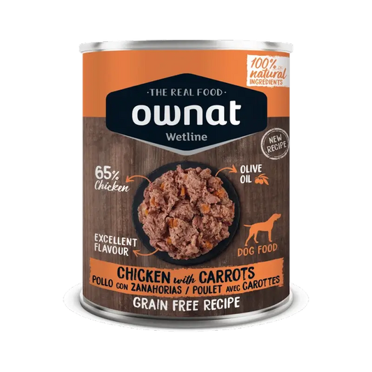 Ownat Wetline Canine Poulet avec Carotte 12X395Gr