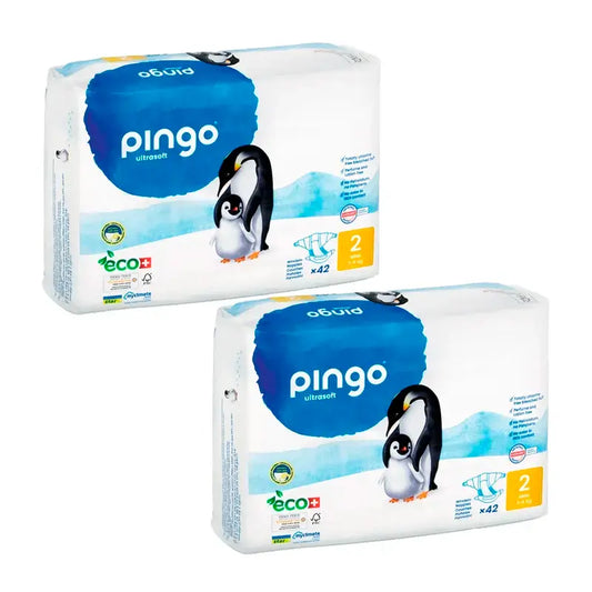Pingo Ecological Nappy Size 2 Mini, Pack 2 X 42 Pcs.