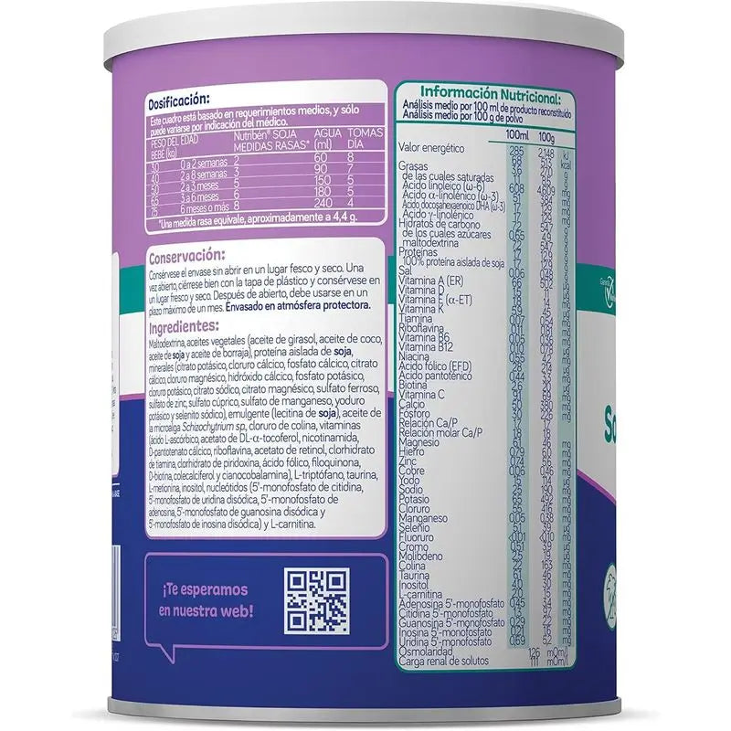 Lait hydrolysé de soja Nutribén, 4 X 400 grammes