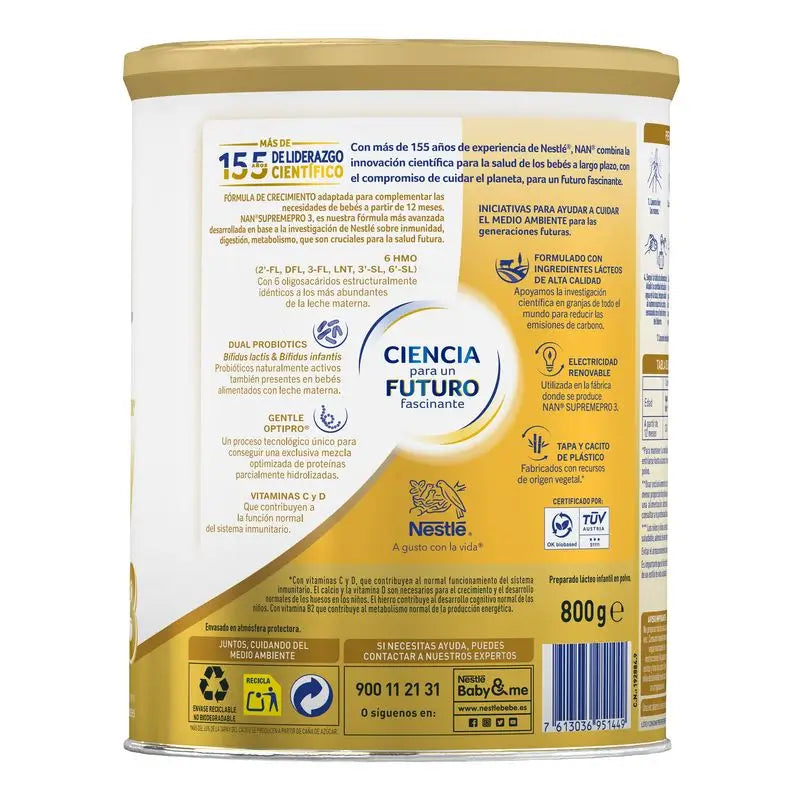 Lait de croissance Nestlé Nan Supreme Pro 3, 8X800g