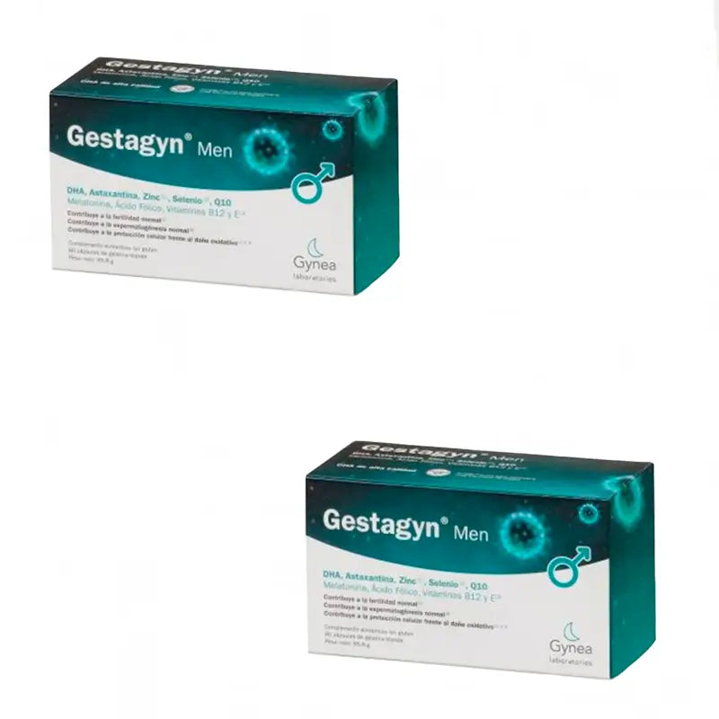 Gestagyn Men Capsules de Gélatine Molle, Pack 2x60 Capsules