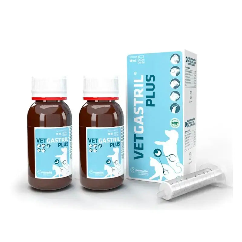 Pharmadiet Vetgastril Plus Protecteur gastrique pour chiens et chats, paquet de 2 x 50 ml