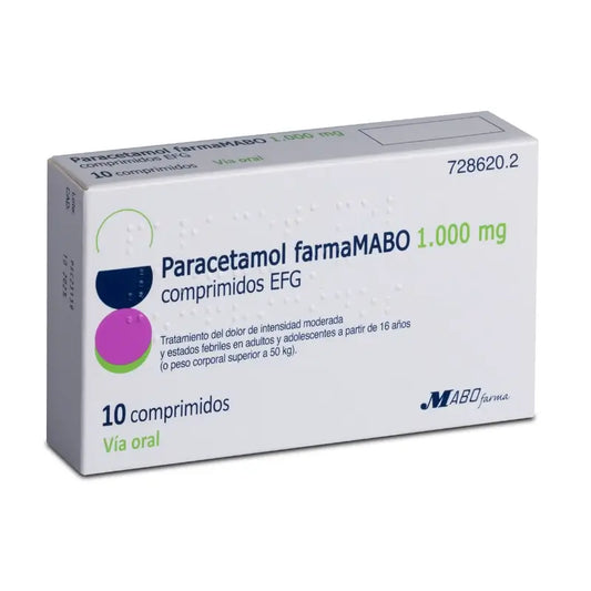Paracétamol Mabo 1 g comprimés Efg, 10 comprimés