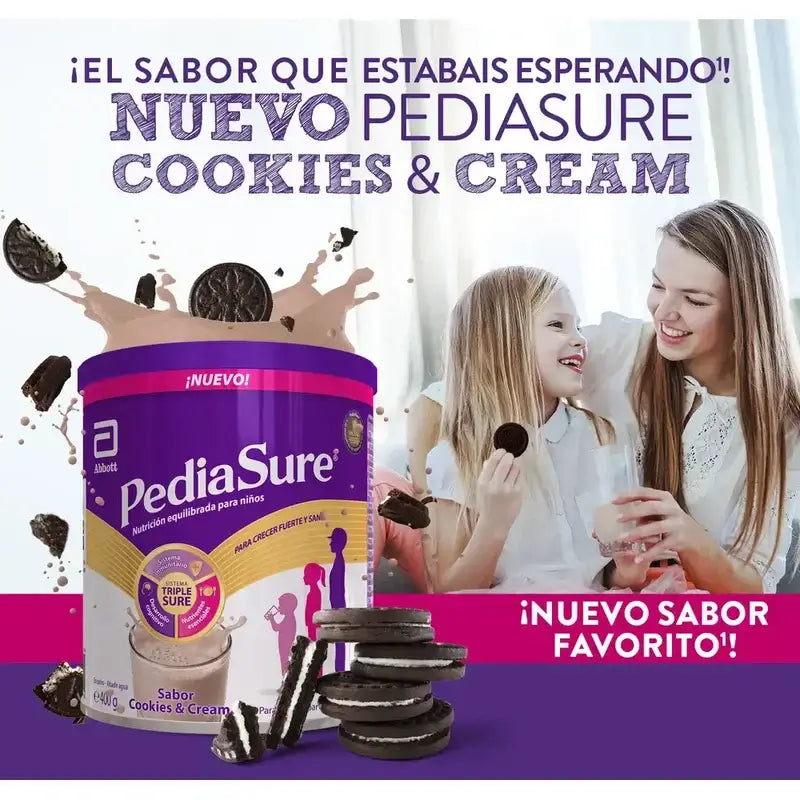 Pediasure Cookies & Cream + Drink Chocolate Kids, 850 gr + 4 Bouteilles Vanilla x 220 ml