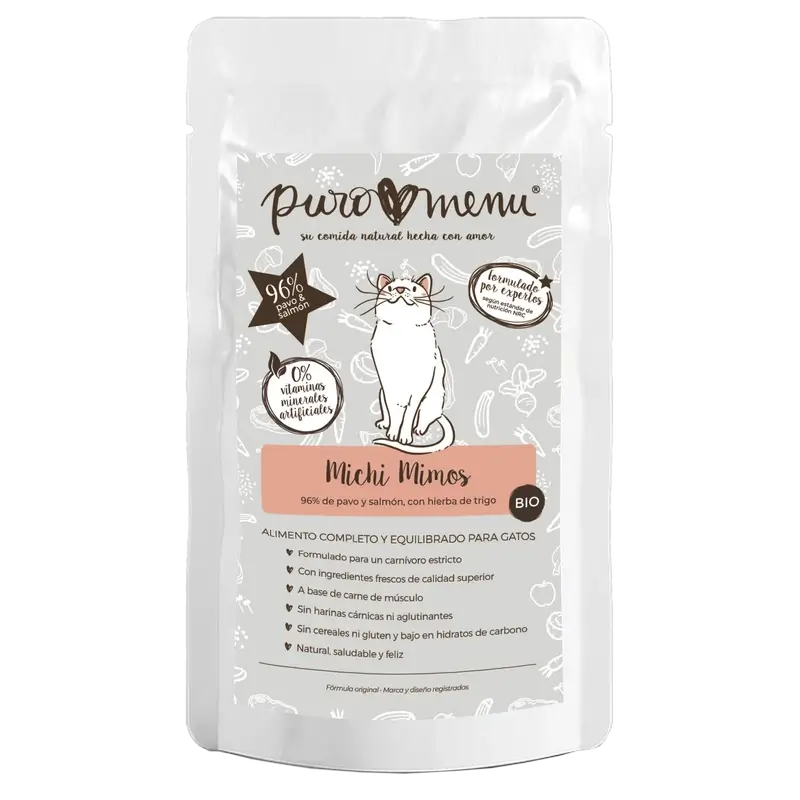Puromenu Menu Michi Mimos Bio (Dinde & Saumon) , 100 g