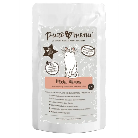 Puromenu Menu Michi Mimos Bio (Dinde & Saumon) , 100 g