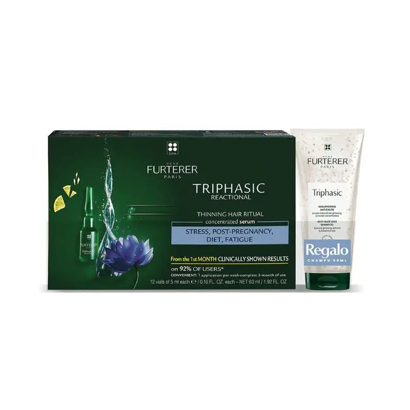 Rene Furterer Pack Triphasic Reaccional + Shampooing, 50 ml