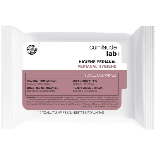 Lingettes nettoyantes périanales Cumlaude Lab, 15 unités