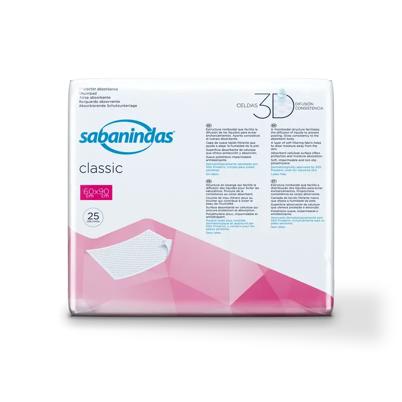 Sabanindas Normal Absorbent Pad 60 x 90 cm 25 unités